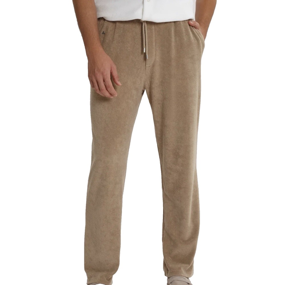 Origen Man Pantalone Terry Men's Lounge Pants Large Tan 100% Cotton Portugal